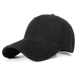 XXL Brushed Big Head Winter Men Baseball Caps Large Size Cotton Hard Lined MartLion black 56-59 cm