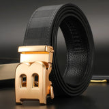 Belt Men's B Letter Automatic Buckle 3.5cm Wide Leather Casual Belt for jeans Ceinture Homme MartLion   