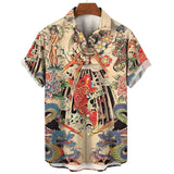 men's short-sleeved shirt Hawaiian casual beach men's tops mysterious totem print MartLion WERF1006 XL CHINA