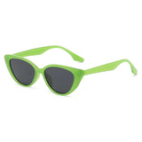 Small Size Vintage Cat Eye Sunglasses Women Men's Retro Sutra Outdoor Shade Shades MartLion green grey  