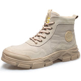 Men's Work Safety Boots Indestructible Shoes Footwear Safety Puncture-Proof Work Protective MartLion 2091-beige 37 
