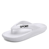 Women Slippers Summer Men's Summer Flip Flops Beach Sandals Anti-slip Casual Flat Shoes Clogs Couple Mart Lion White 35 