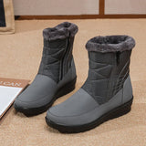 Snow Boots Women Ladies Shoes Platform Slip On Casual Ankle Waterproof Soft Mujer Winter MartLion GRAY 35 