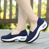 Platform Shoes Sneakers Women Running Breathable Mesh Slip-On Sports MartLion   