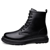 Genuine Leather Boots Men's Keep Warm Winter With Fur Ankle Dress Masculina Mart Lion   