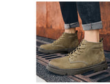 Golden Sapling Retro Men's Boots Leisure Work Shoes Genuine Leather Ankle Platform Flats Tactical Military Footwear MartLion   