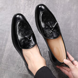 Men's Classic Tassels Loafers Microfiber Leather Casual Shoes Wedding Party Moccasins Driving Flats Mart Lion   