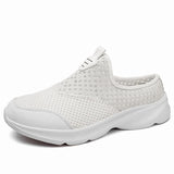 Breathable Half Slippers Summer Mesh Outdoor Non-slip Sandals Lightweight Men's Shoes MartLion WHITE 39 