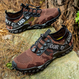 Outdoor men's hiking shoes Cross-country running mountaineering hiking sports casual Non-slip water Mart Lion   