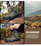 Hiking Boots Men's Waterproof High Top Trekking Leather Outdoor Outdoor Shoes Mart Lion   