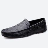 Super Soft Men's Moccasins Slip On Loafers Flats Casual Footwear Crocodile Microfiber Leather Shoes Mart Lion   