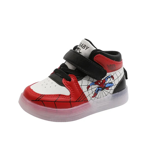 Children's Led Light Shoes Aoger Spiderman Boys Sneakers Girls Cartton Casual Breathable Kids Sport MartLion   