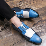 Golden Sapling Party Shoes Men's Retro Leather Casual Retro Patchwork Leather Flats Formal Wedding Oxfords MartLion   