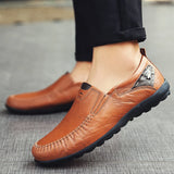 Genuine Leather Casual Shoes for Men's Outdoor Non-slip Soft Driving Loafers MartLion   
