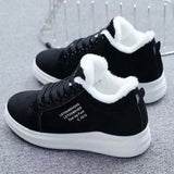 Winter Women Ankle Boots Woman Warm Plush Vulcanized Shoes Casual Walking Sneakers Female Flats Lace-up Ladies Snow Shoes MartLion