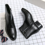 Mid Calf Men's Boots Genuine Leather Shoes Chelsea Dress Warm Winter With Masculina Mart Lion   