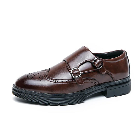  Classic Black Shoes Men's Formal Loe-heel Men Office Leather Zapatos De Vestir Hombre MartLion - Mart Lion
