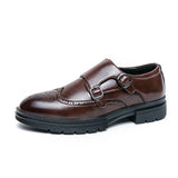 Classic Black Shoes Men's Formal Loe-heel Men Office Leather Zapatos De Vestir Hombre MartLion brown 2896 38 CHINA