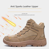  Winter safety shoes warm plush high top work with steel toe cap indestructible safety boots men's work MartLion - Mart Lion