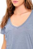Summer Casual Cotton Tee Tops Female Stretch Women Solid T-shirts V Neck Short Sleeve MartLion   