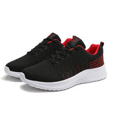 Men's Outdoor Sports Shoes Spring and Autumn Round Head Black Wear-resistant Jogging Fitness Trainer Light Casual MartLion Black red 38 