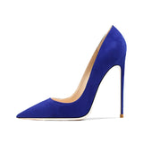 Pointed Shallow Mouth Suede Ultra-Thin High Heels 12cm Pumps Banquet Ladies Shoes MartLion   