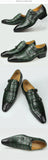 Genuine Leather Shoes Men's Workplace Low Top Dress Suit Leather Crocodile Pattern Leather MartLion   