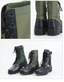 Lace Up Waterproof Outdoor Shoes Breathable Canvas Camouflage Tactical Combat Desert Ankle Boots Military Army Men's MartLion   