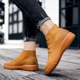 Winter Fur Warm Chelsea Men's Boots Suede Vintage Tendon Sole Wear Work Outdoor Soft Sole MartLion   