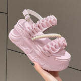 High Heel Women Sandals Summer Casual Pearls Roman Shoes Designer Platform Female Mart Lion 5 35 