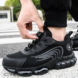  Safety Shoes Men's Rotary Button Steel Toe Sneaker Work Puncture Proof Anti-smash Sport MartLion - Mart Lion