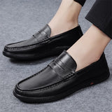 Natural Cow Leater Men's Loafers Slip Moccasins Super Soft Flats Casual Footwear For Driving Mart Lion   