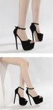 Liyke Summer 16.5CM Stiletto Platform Sandals Elegant Women Dinner Party Dress Shoes Peep Toe Wedding Stripper Heels Pumps Mart Lion   