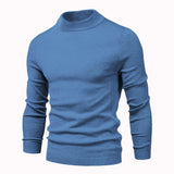 Winter Turtleneck Thick Men's Sweaters Casual Turtle Neck Solid Color Warm Slim Turtleneck Sweaters Pullover Mart Lion MD001-FlogBlue Size S 50-55kg 