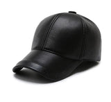  Autumn Winter Hat Men's Leather Hats Earmuffs Thermal Baseball Caps Snapback Peaked Cap Gorra MartLion - Mart Lion