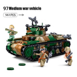 Military ww2 Cannon Assault Armored Vehicle Battle Tank Car Truck Army Weapon Building Blocks Sets  Model King Kids Toys Gift Mart Lion No Box 3 Dolls 8  