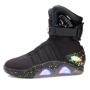 IGxx 1989 Light Up Sneakers LED mag shoes For Men's air USB Recharging air Back To The Future Boots street MartLion Black 5 