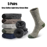 5 Pairs Merino Wool Socks Men's Hiking Socks Winter Wool Warm Socks Breathable Crew Thermal Socks Against Cold(US 7-13) MartLion 5 Pairs-Multi Color 1 US 7-13 CHINA