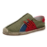 Hemp Wrap Men's Shoes Casual Espadrilles Breathable Canvas Chinese Sewing Slip On Loafers MartLion Green 44 insole 27.0cm 