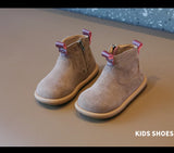 Autumn Winter Children Cotton Boots Boys British Style Leather Girls Retro Short Baby Soft Anti-kick Warm Shoes MartLion   