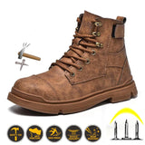 Work Sneakers Men's Steel Toe Safety Shoes Anti-smashing Anti-puncture Anti-static Protective Work Footwear Security MartLion   