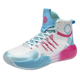 Spring And Summer Basketball Shoes Breathable, Non-slip, Wear-resistant Teen Sneakers Running Men's Mart Lion White and Blue Pink 36 