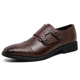British Style Elegant Men's Dress Shoes Split Leather Formal Social Oxfords Mart Lion Brown 38 