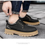 Men's shoes leather casual British style big head  spring and autumn tooling Mart Lion   