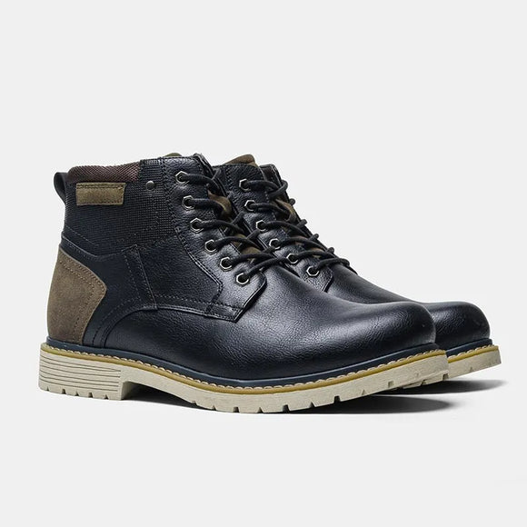  Men's Leather Boot Winter Non-Slip Warm Vintage Winter Shoes MartLion - Mart Lion