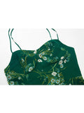 Women Spaghetti Strap Green Midi Dress Summer MartLion   