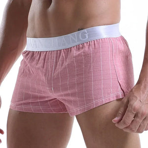 Men Cotton Boxers Shorts Loose Multicolor Male Plaid Underwear MartLion   