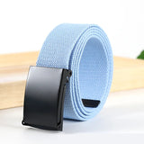 Military Men's Belt Army Belts Adjustable Belt Outdoor Travel Tactical Waist Belt with Plastic Buckle for Pants 120cm MartLion S4-Sky blue 116cm 120cm 