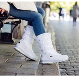 Winter thick women's snow boots Warm Plush Mid-calf Boots Non slip Waterproof Platform Snow Boot Casual Female White shoes MartLion