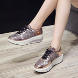 Casual Shoes for Women Lace-Up Sneakers Elegant Vulcanized Flats Luxury MartLion   